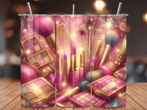 Download Golden Glow Makeup Beauty Tumbler Wrap - Premium Bundle