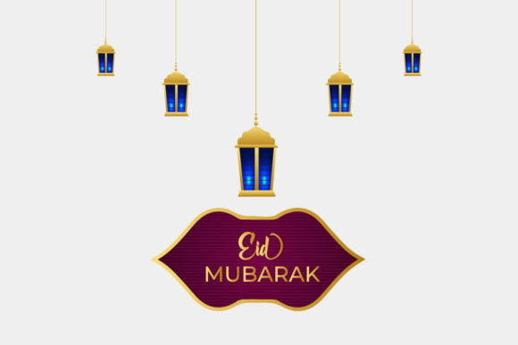 Download Eid Mubarak Lantern Greeting Design - Eid Collection