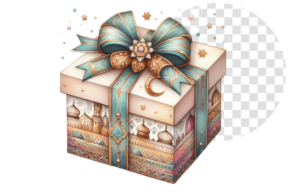 Download Eid Joy Watercolor Gift Box Clipart - Eid Collection